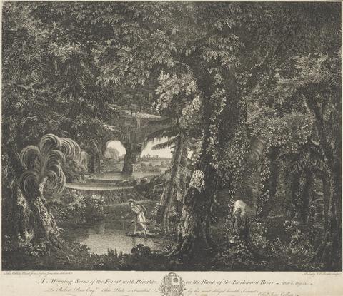 Edward Rooker A Morning Scene of the Forest with Rinaldo on the Bank of the Enchanted River