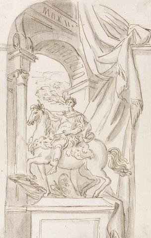 Joseph Wilton RA A Study of Agostino Cornacchini's Statue of Charlemagne, St. Peter's Basilica, Rome