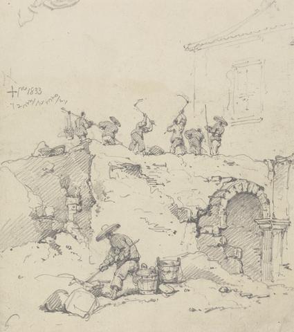 George Chinnery Workers Demolishing a Building