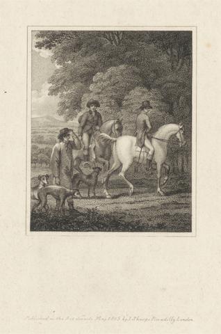 Hunters on Horseback with Dogs