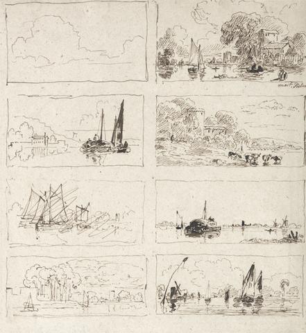 unknown artist Sheet of Composition Studies of River Scenes