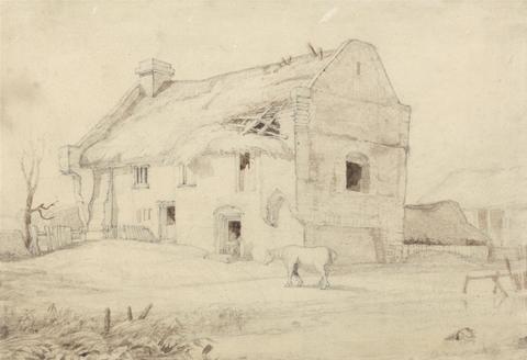 Miles Edmund Cotman Cottage with Grazing Horses