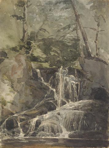 Thomas Sully Small Waterfall in Forest