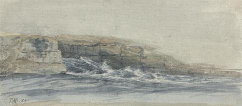 James Ward Sea Breaking on Stony Cliffs at Left