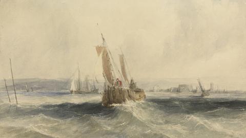 Alfred Gomersal Vickers Shipping off the Isle of Wight