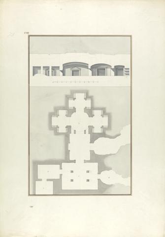 Giovanni Battista Borra Plan and View of a Cave, Temple, or Tomb