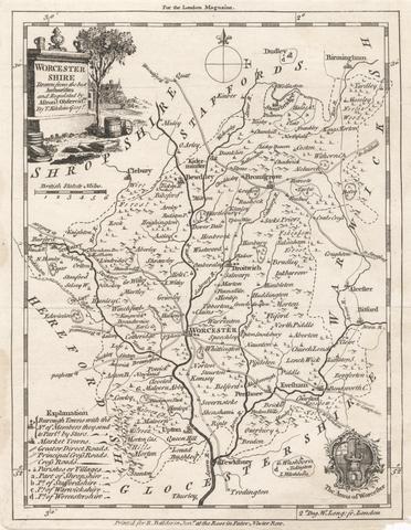unknown artist Map of Westcestershire from the 'London Magazine'