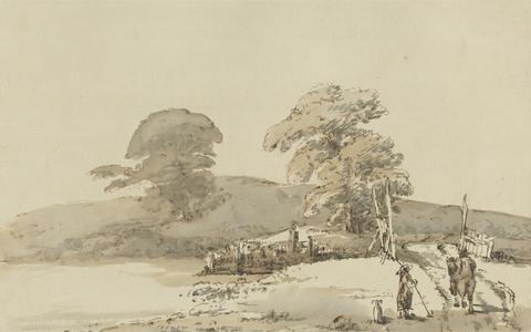 Heneage Finch fourth Earl of Aylesford Landscape with a Bridge