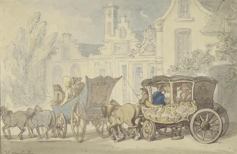 Thomas Rowlandson Two Coaches - Travelling in France?