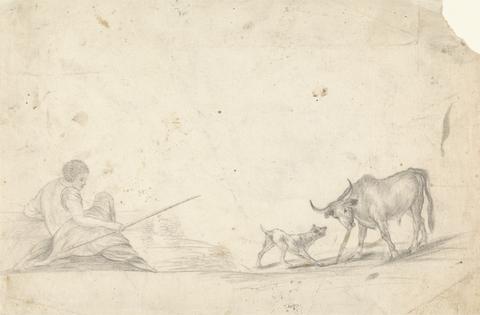 James Bruce Herdsman, Dog, and Cow