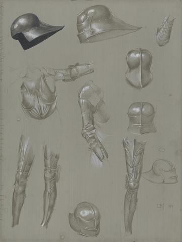 Edward Burne-Jones Studies of a Suit of Armor