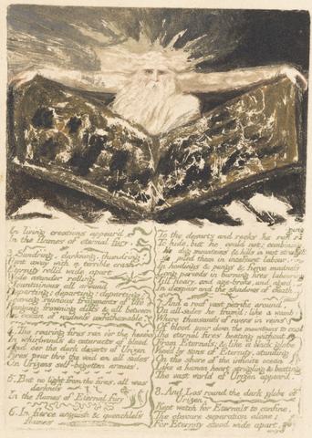 William Blake The First Book of Urizen, Plate 6, "In living creations appear'd . . . ." (Bentley 5)