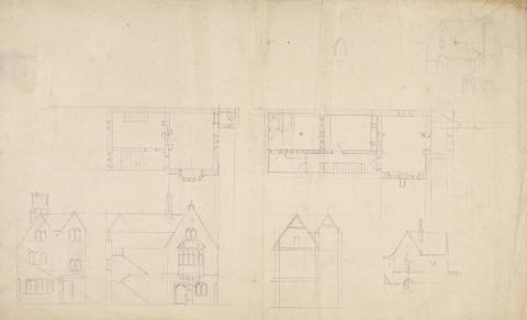 Augustus Welby Northmore Pugin Design for an Unidentified House: Elevations and Plans