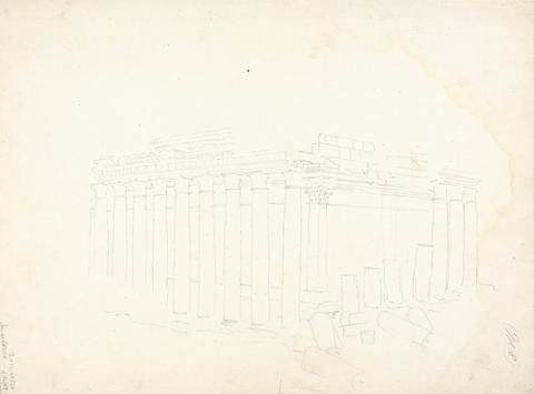 James Bruce No. 7 sketch of temple remains at Baalbec or Palmyra