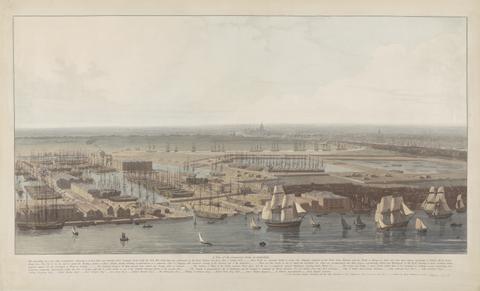 William Daniell London Docks: 6 Views: Rotherhithe, 1803