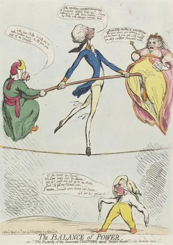 James Gillray The Balance of Power, - or - The Posterity of the Immortal Chatham, Turn'd Posture Master