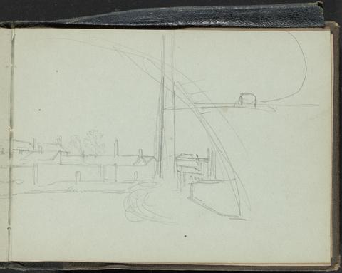 Myles Birket Foster Sketch of Buildings and a Bridge