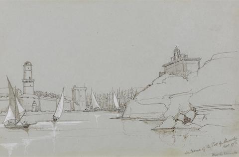 Edward Lear Entrance to the Port of Marseille