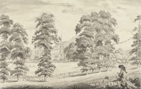 John James Barralet Landscape with Ledbury Church Spire