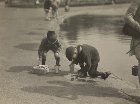 Emil Otto Hoppé Boys Fishing in Park, London