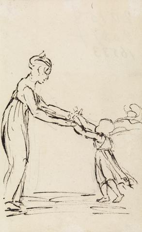 Benjamin Robert Haydon Study of a Woman and Child Playing