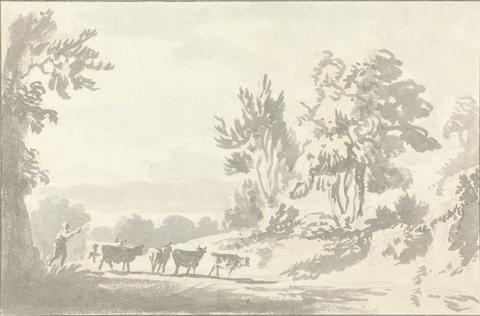 Anthony Devis Herdsman driving Cattle