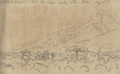 John Robert Cozens Part of Mt. Vesuvius from the Loggia at the Villa, Portici, August 22