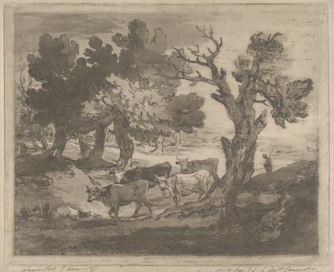 Thomas Gainsborough Wooded Landscape with Herdsman and Cows