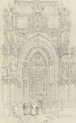 Richard Parkes Bonington The Church of St. Wulfran, Abbeville: The North Door of the West Front