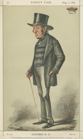 Carlo Pellegrini Politicians - Vanity Fair. 'Proud and sincere, yet liberal and just, he refused to serve under the most humble of premiers.' The Duke of Somerset. 7 August 1869