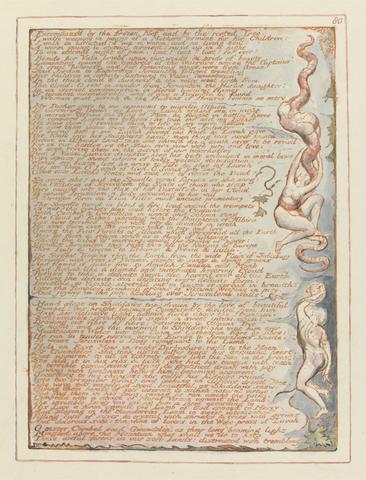 William Blake Jerusalem, Plate 80, "Encompassd by the frozen net...."