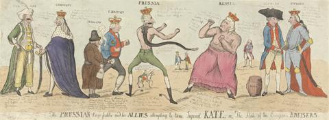 The Prussian Prize-fighter and his Allies attempting to tame Imperial Kate, or, The State of the European Bruisers.