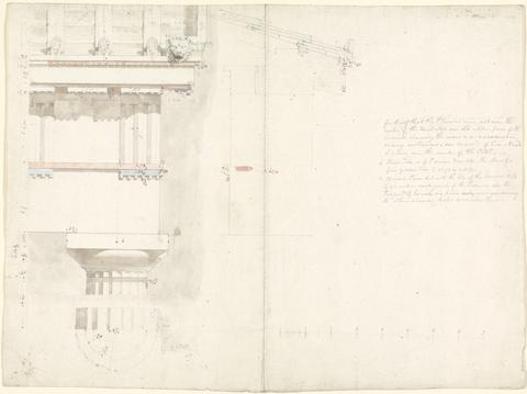 Charles Robert Cockerell The Temple of Aphaia at Aegina: Elevation of the Doric Entablature and Roof Section