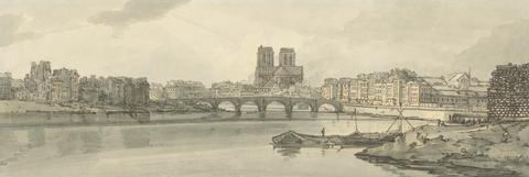 Thomas Girtin A View of the Pont de la Tournelle and Notre Dame Taken From the Arsenal