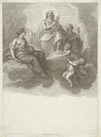 Apollo Playing To The Muses And Two Cupids