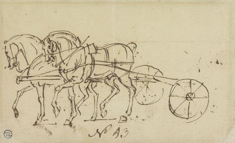 James Seymour Two Horses Trotting in Harness
