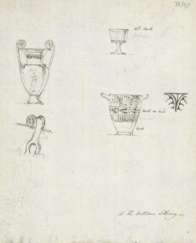 Sir Robert Smirke the younger Studies of Drinking and Pouring Vessels, at the Vatican Library