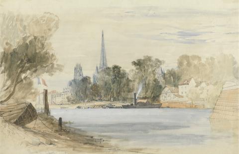 Thomas Leeson Rowbotham A View of Rouen from the River