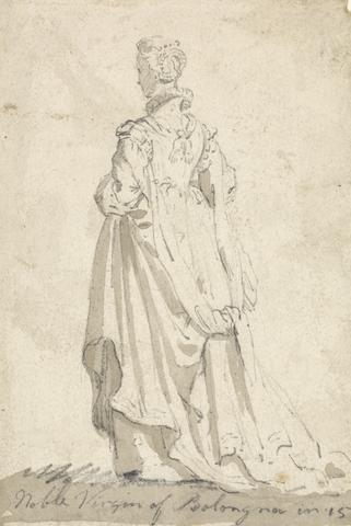 Thomas Girtin Figure Costume Study: Noble Virgin of Bologna