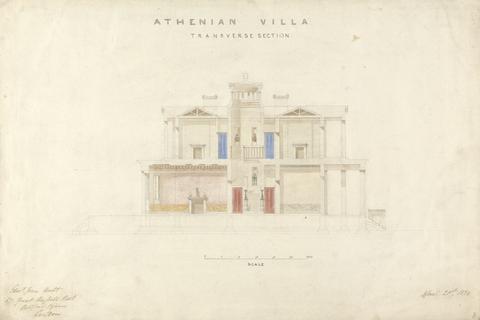 Edward Jones Design for an Athenian Villa, Transverse Section