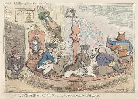 James Gillray A Block for the Whigs - or, The new State Whirligig (Poor John Bull's House Plundered at Noon Day)