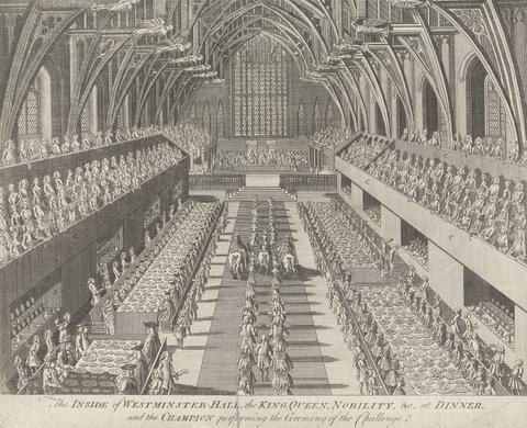 unknown artist The Inside of Westminster Hall, the King, Queen, Nobility and at Dinner
