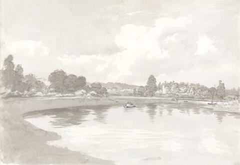 John Glover On the River Wye with Wilton Castle Ruins on a Bend in the River