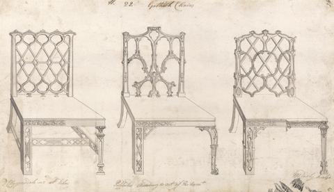 Thomas Chippendale Designs for Gothic Chairs