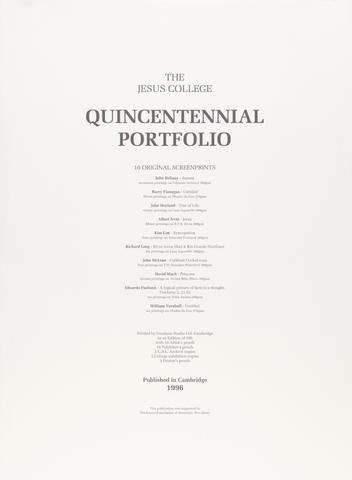 The Jesus College Quincentennial Portfolio Title Page