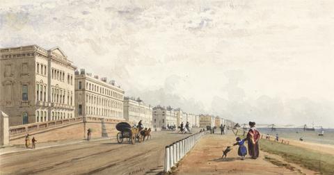 Frederick William Woledge Brighton: the front and the chain pier seen in the distance