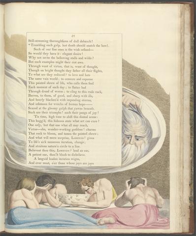 William Blake Young's Night Thoughts, Page 57, "Trembling each gulp, lest death should snatch the bowl"