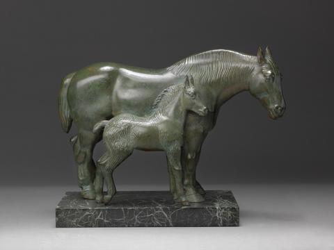 Herbert Haseltine Percheron Mare: Messaline and Her Foal