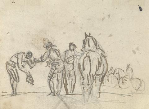 Sawrey Gilpin Three Figures beside a Horse