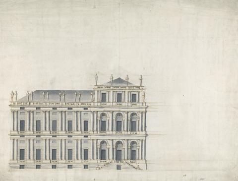 unknown artist Whitehall Palace, London: Elevation of Proposed Design